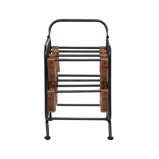 16" Black Metal Contemporary Wine Rack